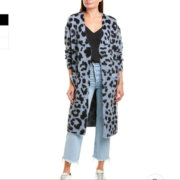 Ragdoll LA Fuzzy Leopard Mohair & Wool-Blend Cardigan - Picture 1 of 10